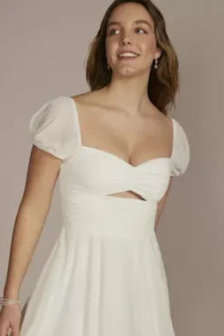 Cutout Polka Dot Mini A-Line Chiffon Dress -Kelly Shop D24NY22103V2 WHITE PARTY PROD2 096