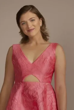 Short Jacquard A-Line Dress With Cutout -Kelly Shop D24NY22452 PETUNIA HC PROD6 59