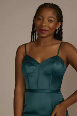 Spaghetti Strap Stretch Satin Corset Mermaid Dress -Kelly Shop D24NY22618V1 GEM PROD9 PRM 1561