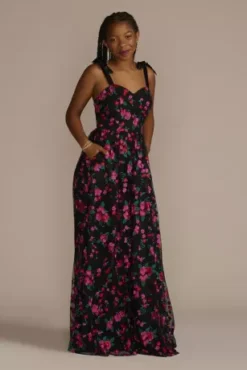 Floral Embroidered Sweetheart A-Line