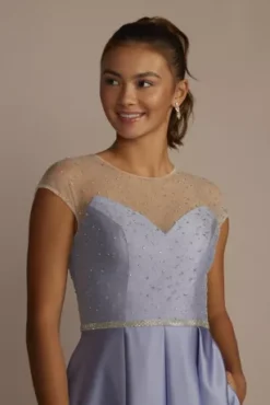 Satin Ball Gown With Sheer Embellished Top -Kelly Shop D24NY23015 BLUEBIRD PRM PROD11 040 1