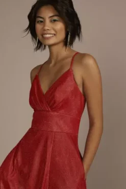 Surplice Iridescent Metallic A-Line With Pockets -Kelly Shop D24NY23050V2 RED PRM PROD9 1321