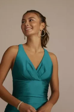 Stretch Satin V-Neck Tank Mermaid Dress -Kelly Shop D24NY23075 OASIS PRM PROD11 070