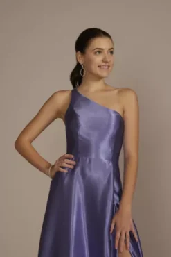 Rhinestone One-Shoulder Charmeuse A-Line -Kelly Shop D24NY23378 BLUEBELLE PRM PROD10 062