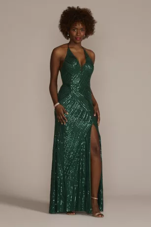 Sequined V-Neck Sheath 1 Sequined V-Neck Sheath