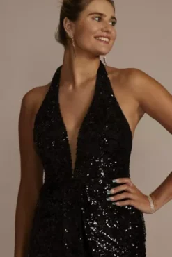 Illusion Plunge Ombre Sequin Sheath -Kelly Shop D28NY22730 BLACKGOLD PRTY PROD8 1511