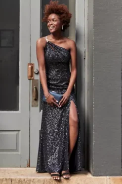 Sequin One-Shoulder Cutout Sheath Dress -Kelly Shop D28NY23222 1 PDP Crop FEB6 1920x2880