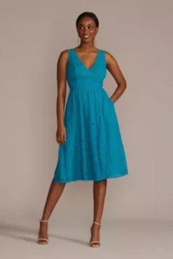 V-Neck Lace Sleeveless Dress