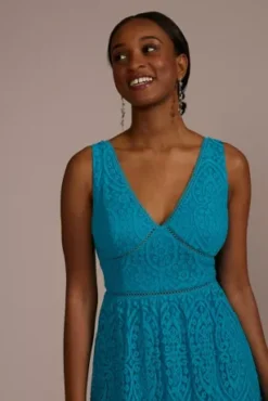 V-Neck Lace Sleeveless Dress -Kelly Shop D39NY22186 CARIBBEAN PRTY PROD5 072