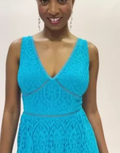 V-Neck Lace Sleeveless Dress -Kelly Shop D39NY22186 PDP