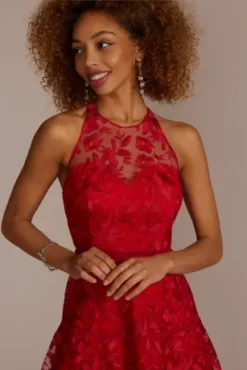 Illusion Lace Halter A-Line Dress -Kelly Shop D39NY22188 MRED PARTY PROD1 080