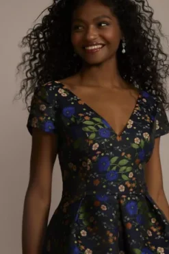 Floral Jacquard Short A-Line Dress -Kelly Shop D39NY22335 MULTI PRTY PROD4 108