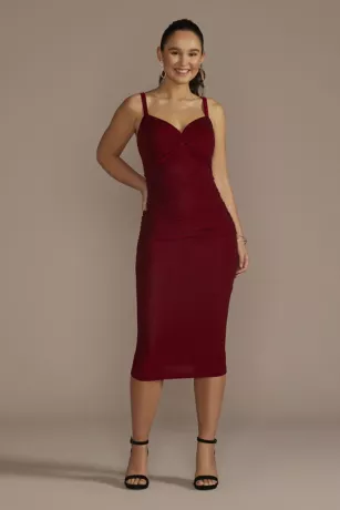 Metallic Knit Sweetheart Midi Sheath Dress 1 Metallic Knit Sweetheart Midi Sheath Dress