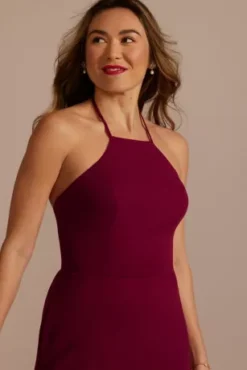 Halter Crepe High-Low Dress -Kelly Shop D39NY23334V2 LIPSTK PRTY PROD3 085