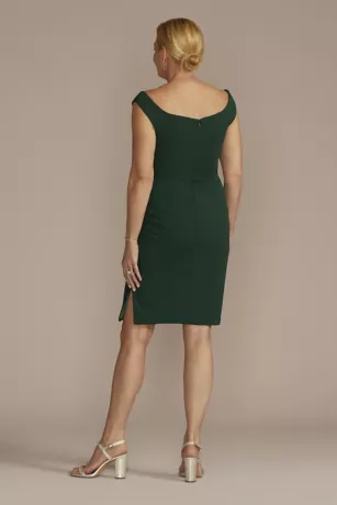 Crepe Off-the-Shoulder Sheath With Embellishment 2 Crepe Off-the-Shoulder Sheath With Embellishment - Image 2