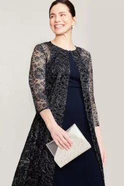 Knee Length Crepe Tank Dress And Matching Jacket 14 Knee Length Crepe Tank Dress And Matching Jacket -Kelly Shop D40NY2111 1 PDP Crop APR25 1920x2880