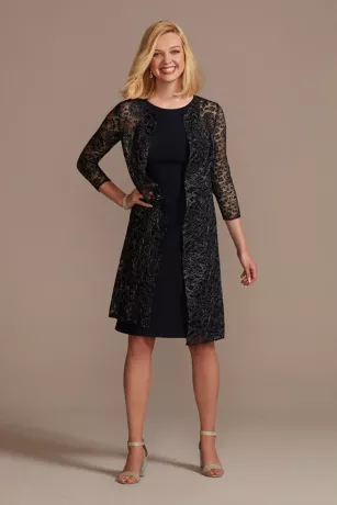 Knee Length Crepe Tank Dress And Matching Jacket 1 Knee Length Crepe Tank Dress And Matching Jacket