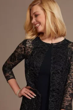 Knee Length Crepe Tank Dress And Matching Jacket 12 Knee Length Crepe Tank Dress And Matching Jacket -Kelly Shop D40NY2111 NAVY MOB PROD6 038