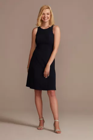 Knee Length Crepe Tank Dress And Matching Jacket 3 Knee Length Crepe Tank Dress And Matching Jacket - Image 3