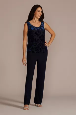 Burnout Velvet Three Piece Pantsuit 2 Burnout Velvet Three Piece Pantsuit - Image 2