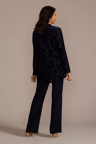 Burnout Velvet Three Piece Pantsuit 4 Burnout Velvet Three Piece Pantsuit - Image 4