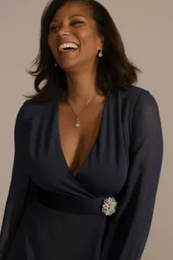 Long Sleeve Illusion Crepe Pantsuit 6 Long Sleeve Illusion Crepe Pantsuit -Kelly Shop D40NY23261 MIDNIGHT MOB PROD12 040