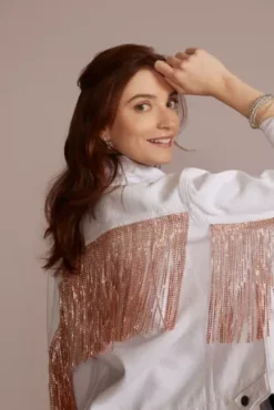 DanielXDiamond Rose Gold Fringe Jacket