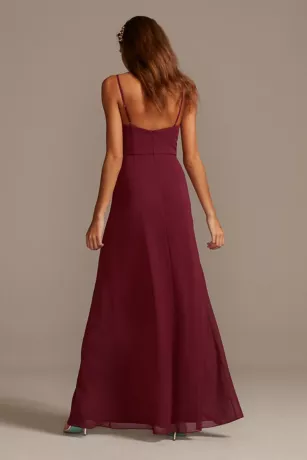 Ruffle Spaghetti-Strap Chiffon Dress With Slit 2 Ruffle Spaghetti-Strap Chiffon Dress With Slit - Image 2