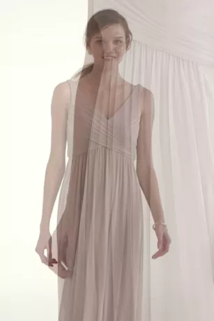 Long Mesh Dress With Cowl Back Detail 4 Long Mesh Dress With Cowl Back Detail - Image 4