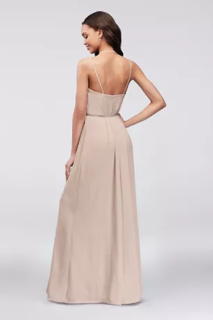 Double-Strap Georgette Bridesmaid Wrap Dress 2 Double-Strap Georgette Bridesmaid Wrap Dress - Image 2