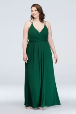 Double-Strap Georgette Bridesmaid Wrap Dress 11 Double-Strap Georgette Bridesmaid Wrap Dress -Kelly Shop F19755 ZZZ 1
