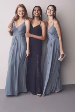 Double-Strap Georgette Bridesmaid Wrap Dress 13 Double-Strap Georgette Bridesmaid Wrap Dress -Kelly Shop F19755 ZZZ 3