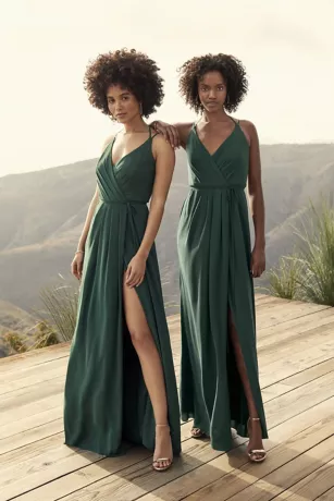 Double-Strap Georgette Bridesmaid Wrap Dress 7 Double-Strap Georgette Bridesmaid Wrap Dress - Image 7