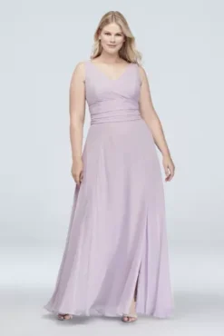 Long Chiffon Surplice Tank Bridesmaid Dress -Kelly Shop F19831 ZZZ1