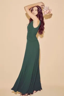 One-Shoulder Georgette Cascade Bridesmaid Dress -Kelly Shop F19832 ZZZ5