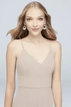 Chiffon V-Neck Spaghetti Strap Bridesmaid Dress -Kelly Shop F19935 BISCOTTI BM PROD8 267