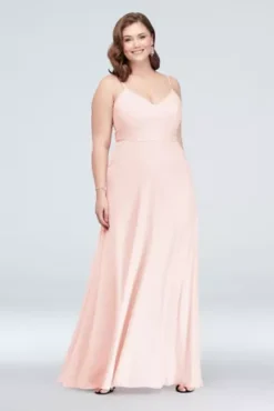 Chiffon V-Neck Spaghetti Strap Bridesmaid Dress -Kelly Shop F19935 PETAL BM PROD3 024