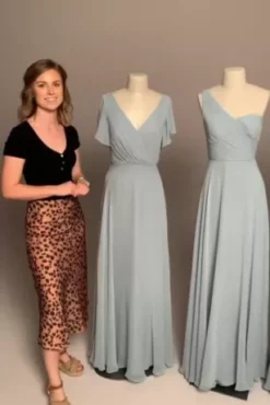 Full Skirt Bridesmaid Dress With One Shoulder 9 Full Skirt Bridesmaid Dress With One Shoulder -Kelly Shop F20062 ZZZ1