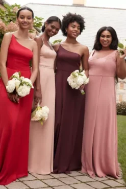 Crepe-Back Satin Spaghetti Strap Bridesmaid Dress 8 Crepe-Back Satin Spaghetti Strap Bridesmaid Dress -Kelly Shop F20095 1 PDP Crop JAN21 1920x2880