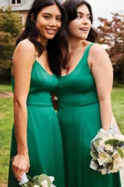 Crepe-Back Satin Spaghetti Strap Bridesmaid Dress 9 Crepe-Back Satin Spaghetti Strap Bridesmaid Dress -Kelly Shop F20095 2 PDP Crop JAN21 1920x2880