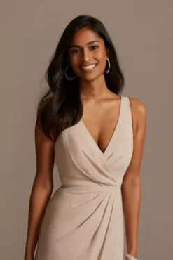 Tank Draped Chiffon Tulip Hem Bridesmaid Dress -Kelly Shop F20217 BISCOTTI BM PROD3 101