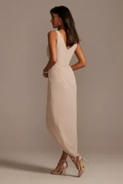 Tank Draped Chiffon Tulip Hem Bridesmaid Dress -Kelly Shop F20217 BISCOTTI BM PROD3 111