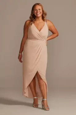 Tank Draped Chiffon Tulip Hem Bridesmaid Dress -Kelly Shop F20217 SAND BM PROD9 002