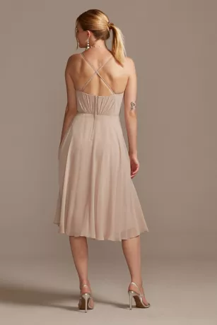 Spaghetti Strap Chiffon Short Bridesmaid Dress 4 Spaghetti Strap Chiffon Short Bridesmaid Dress - Image 4