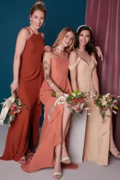 Spaghetti Strap Bridesmaid Dress With Cascade -Kelly Shop F20319 1 PDP Crop JAN12 1920x2880