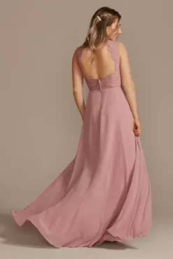 Lace Chiffon Tank Long Bridesmaid Dress -Kelly Shop F20357 QUARTZ BM PROD4 110