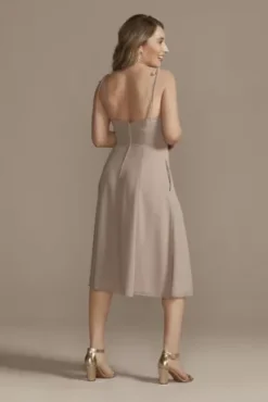 Chiffon Midi Spaghetti Strap Bridesmaid Dress -Kelly Shop F20398 BISCOTTI BM PROD4 140