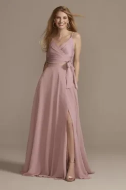 Bridesmaid Separates Chiffon Full Skirt With Slit -Kelly Shop F20422 QUARTZ BM PROD5 36