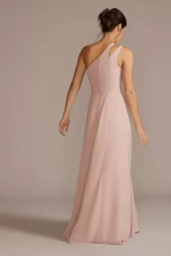 Chiffon One-Shoulder Cutout Bridesmaid Dress -Kelly Shop F20458 DUSTYPINK BM PROD11 167 back