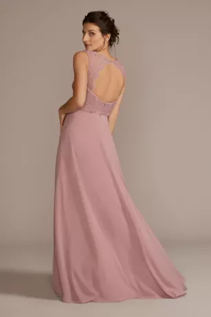 Stretch Lace Chiffon Sleeveless Bridesmaid Dress 2 Stretch Lace Chiffon Sleeveless Bridesmaid Dress - Image 2